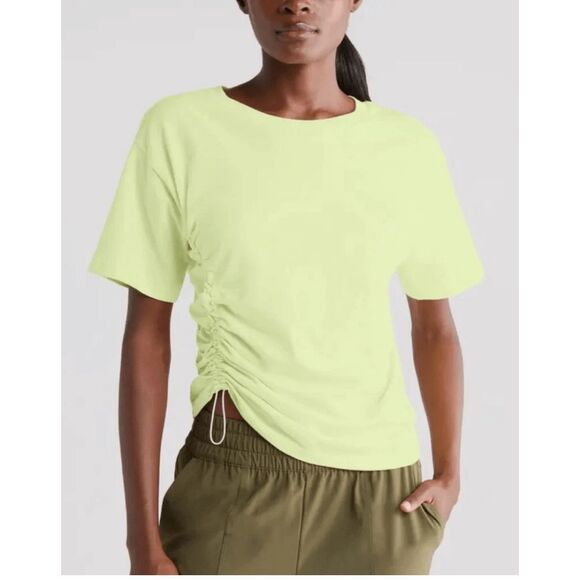 Zella Adjustable Ruched Pima Cotton T-Shirt NEW NWT - Picture 2 of 8